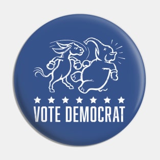 Vintage 1950's Vote Democrat Boxing Donkey (White) Pin