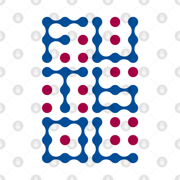 Futbol Metaballs Typography (Blue Red) by John Uttley