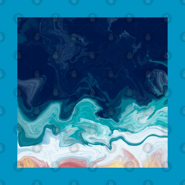 Crashing Waves digital paint pour by LozzieElizaDesigns