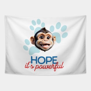 Cute Monkey Minimalist Style Art | Hope, it's powerful Tapestry