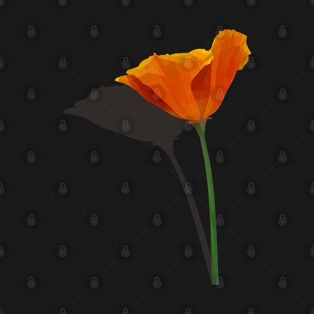 Low Poly Orange Poppy by ErinFCampbell