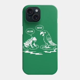 Frog and Parrot Light Monotone. Phone Case