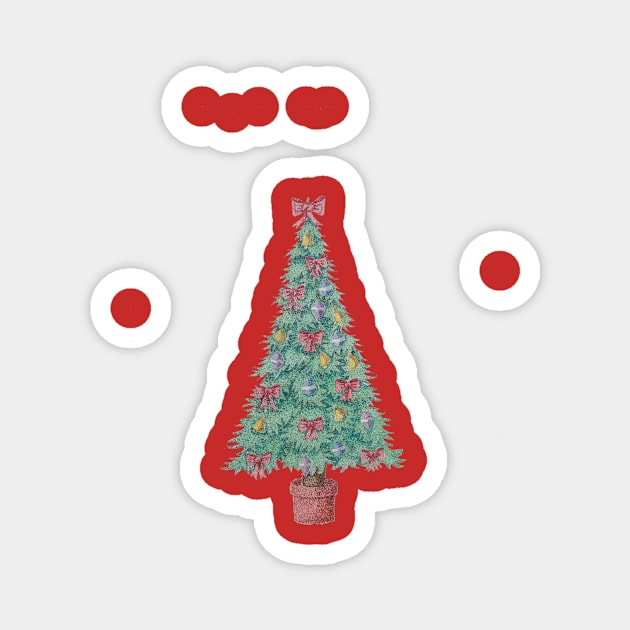 original design of decorated tree for christmas Magnet by pollywolly