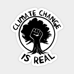 Climate Change Is Real Raised Fist - Environmentalism, Global Warming, Save The Earth, Eco-Socialism, Leftist Magnet