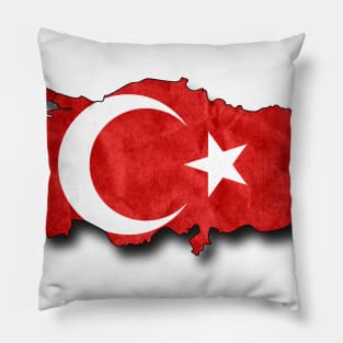 Turkyie Turkey Grunge Flag Moon and Star Pillow
