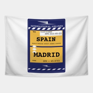 Spain, Madrid Plane ticket Tapestry