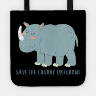 Save The Chubby Unicorns- Funny Rhino Gift Tote