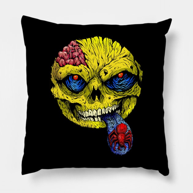 Going Mad! Skullface Madballs Pillow by Elijah101