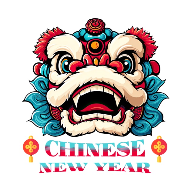 Playful Chinese New Year Lion: Kawaii Yellow Cartoon Fun! by YUED