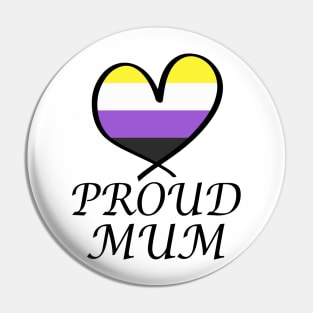 Proud Mum LGBT Gay Pride Month Nonbinary Flag Pin