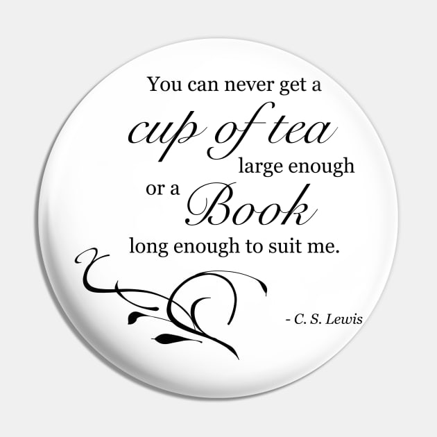 Books and Tea Pin by LoveLiterature