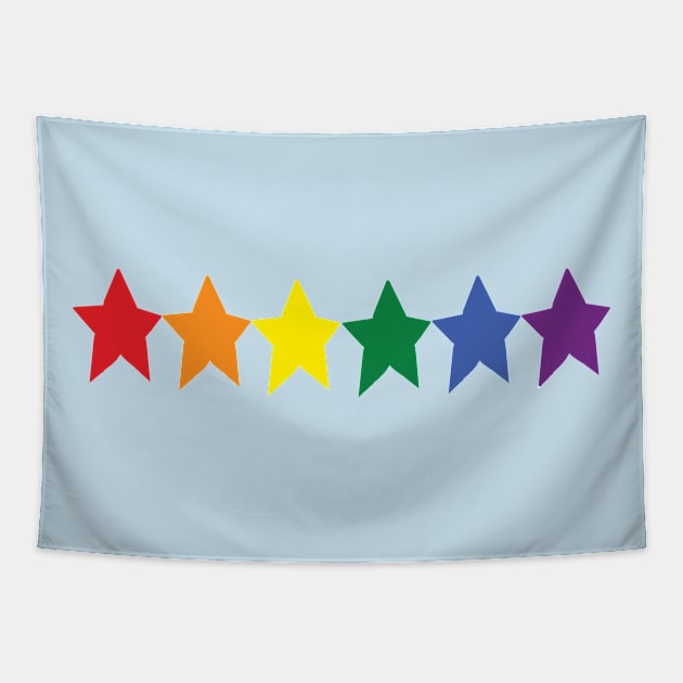 Pride Star Rainbow Row Tapestry by ellenhenryart