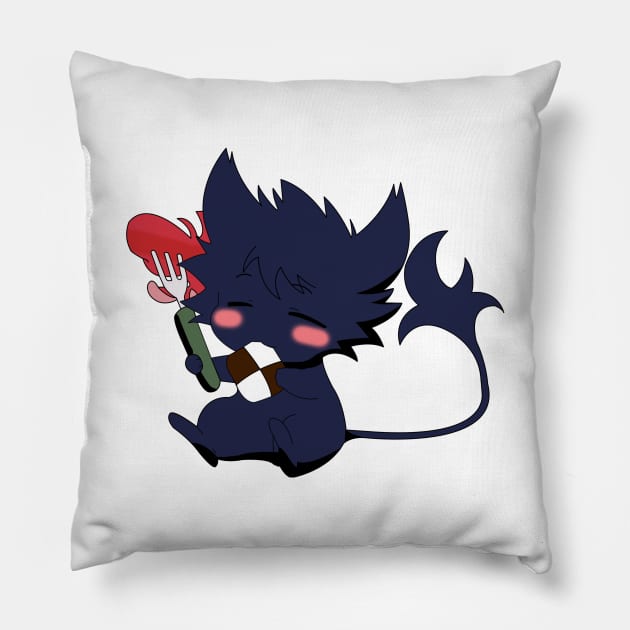 Servamp - Kuro Cat Eating Pillow by oneskyoneland