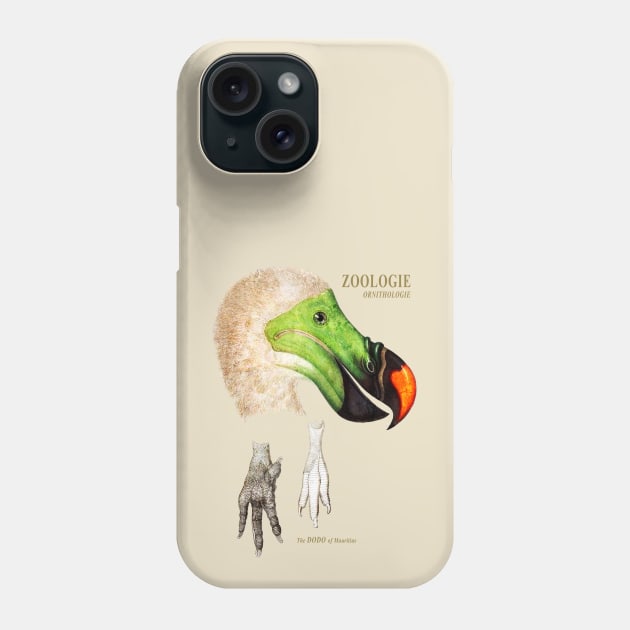 The Dodo of Mauritius - Zoological Drawing Phone Case by The Blue Box