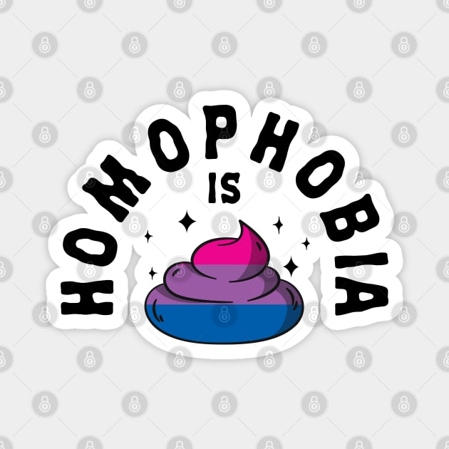 Homophobia Is Poop LGBT Funny Bi Pride Magnet by Kuehni