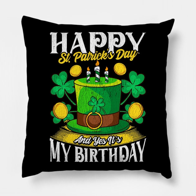 Birthday Happy St. Patricks Day Birthday Gift Design Pillow by Dr_Squirrel