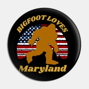 Bigfoot loves America and Maryland too Pin