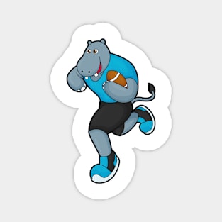 Hippo as Football player with Football Magnet