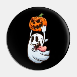 Halloween ghost and pumpkin Pin