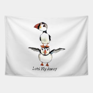 Fly Away my puffin Tapestry