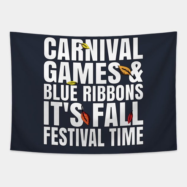 Carnival Games & Blue Ribbons Fall Festival Design Tapestry by 4Craig