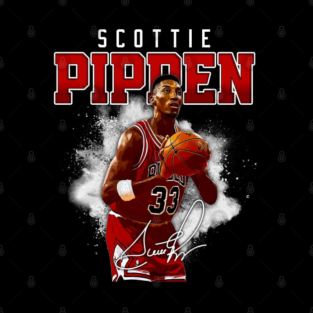 Scottie Pippen Basketball Legend Signature Vintage Retro 80s 90s Bootleg Rap Style by CarDE