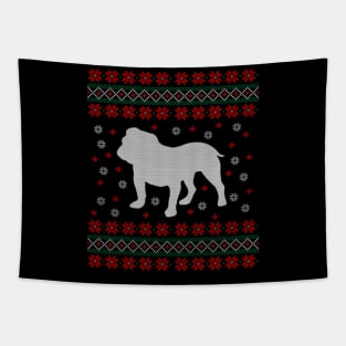 English Bulldog Ugly Christmas Sweater Gift Tapestry