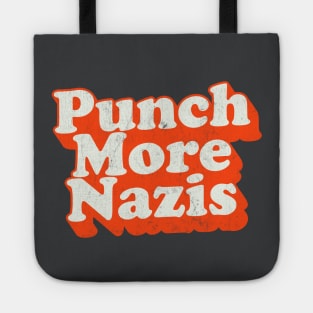 Punch More Nazis  / Vintage Style Typography Design Tote