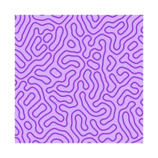 Abstract Retro Pattern in Purple T-Shirt