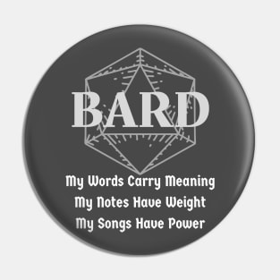 "My Songs Have Power" Dnd Bard Class Print Pin