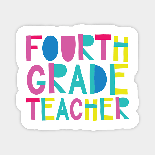 4th Grade Teacher Gift Idea Cute Back to School Magnet by BetterManufaktur