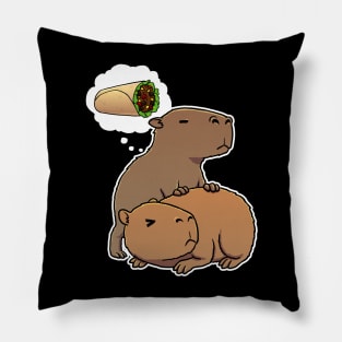 Capybara hungry for Burrito Pillow