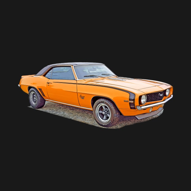 Camaro retro orange stylish car by MikaelSh