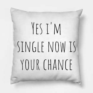 Yes i'm single now is your chance Pillow