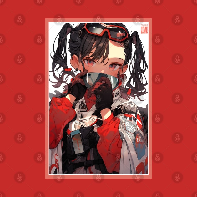 Aesthetic Anime Girl Red White Black | Quality Aesthetic Anime Design | Chibi Manga Anime Art by AlNoah