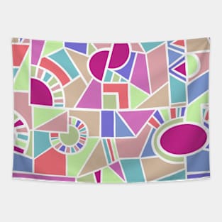 Neon Colours - Quirky Shaped Geometric Patterns Tapestry