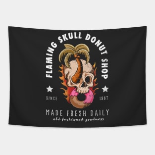 Skull Donut Shop Tapestry