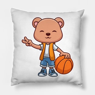 Basketball Bear Cute Cartoon Pillow