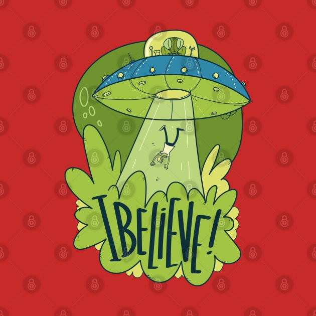 UFO Abduction I Believe Alien by Mako Design 