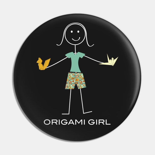 Funny Womens Origami Design Pin by whyitsme