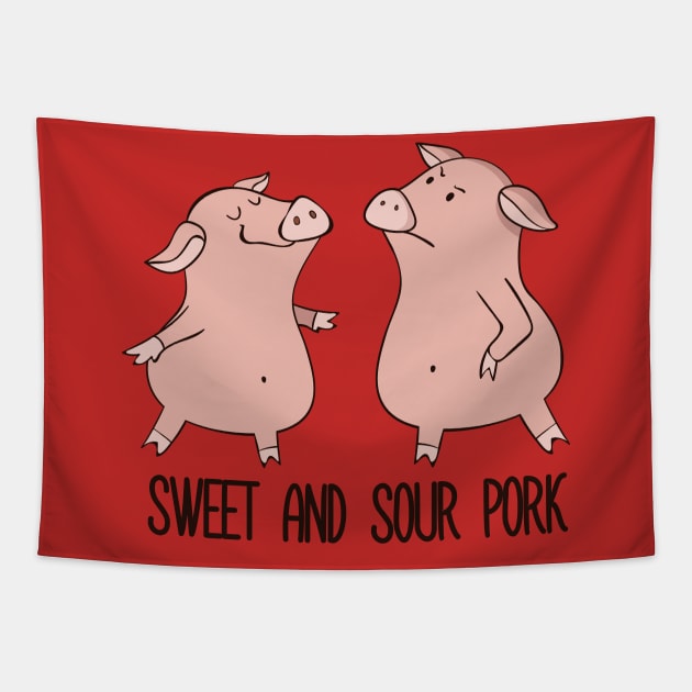 Sweet and Sour Pork Funny gift Tapestry by Dreamy Panda Designs