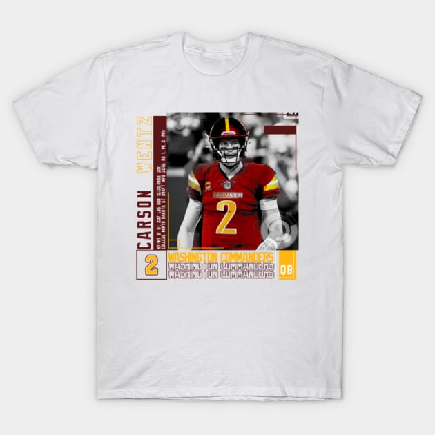 Carson Wentz Football Edit Tapestries Commanders - Carson Wentz - T-Shirt