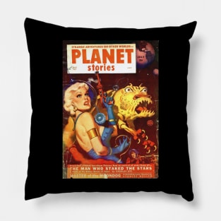 Planet Stories vintage cover art (v1) Pillow