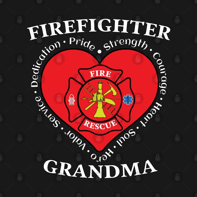 Firefighter Grandma Fire Rescue Grandma by Rosemarie Guieb Designs