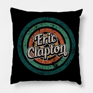 Eric Clapton // Retro Circle Crack Vintage Pillow