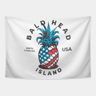 Bald Head Island, NC Summertime Vacationing Patriotic Pineapple Tapestry