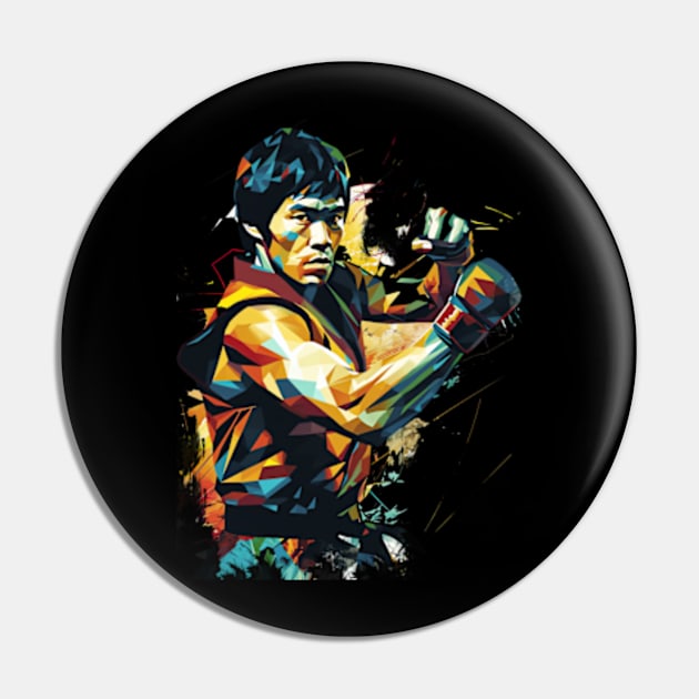 Bruce lee kung fu WPAP Art Pin by CollSram