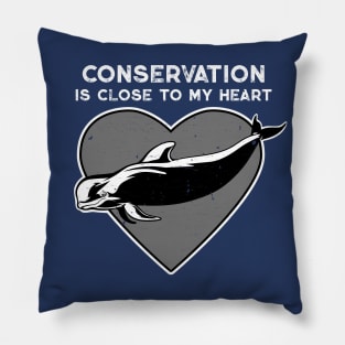 Pilot Whale Conservation Heart Pillow