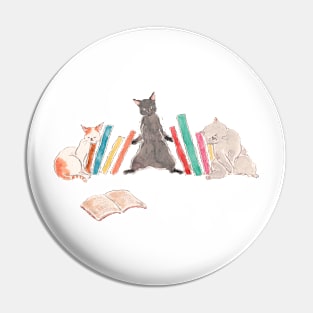 Bookend Cats Pin