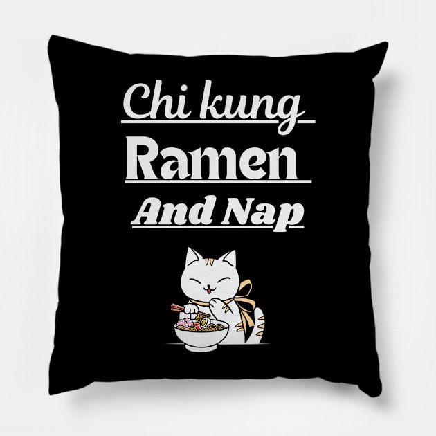 Chi kung ,ramen and nap Pillow by CreationsAnyMar